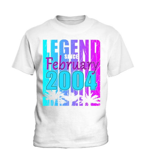 2004 born Legend February Vintage Kids T-Shirt