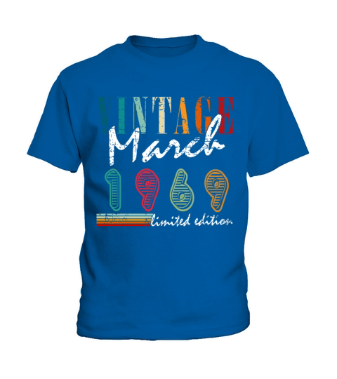 54th birthday march vintage 1969 vintage Kids T-Shirt