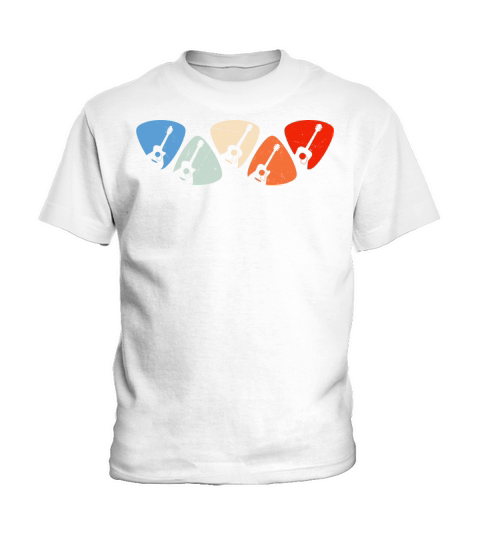Vintage Guitar Plectrum Guitarist Kids T-Shirt