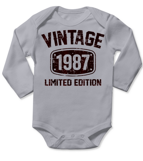 36 Years Old Vintage 1987 Limited Edition Long Sleeve Baby One-Piece