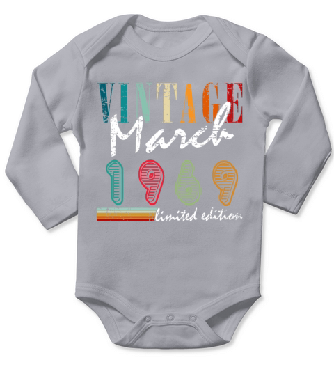 54th birthday march vintage 1969 vintage Long Sleeve Baby One-Piece