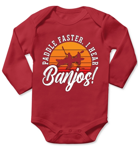 Banjo Paddle Faster I Hear Folk Music Banjo Player Long Sleeve Baby One-Piece