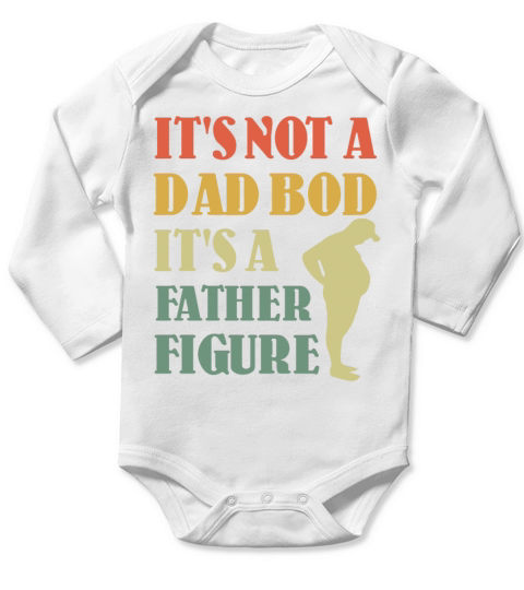 Dad Father Body Figure Retro Vintage Fathers Day Long Sleeve Baby One-Piece