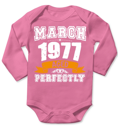 March 1977 Vintage Birthday Present Long Sleeve Baby One-Piece