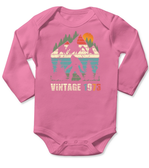 vintage 1973 yeti funny 50th birthday shirt Long Sleeve Baby One-Piece