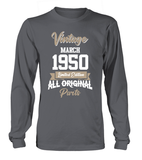 March 1950 Vintage Birthday Present Long sleeved Unisex