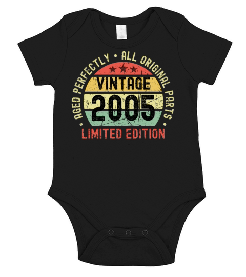 18th Birthday Vintage 2005 Short Sleeve Baby One-Piece