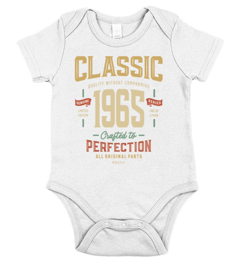 1965 Birthday 58 Years Old Short Sleeve Baby One-Piece