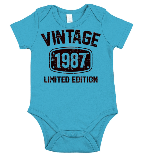 36 Years Old Vintage 1987 Limited Edition Short Sleeve Baby One-Piece