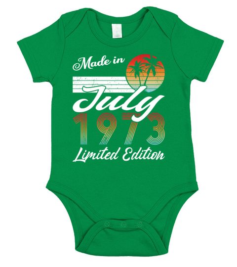50th birthday july 1973 made in 1973 Short Sleeve Baby One-Piece