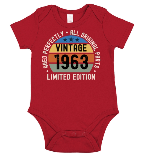 60th Birthday Vintage 1963 Short Sleeve Baby One-Piece