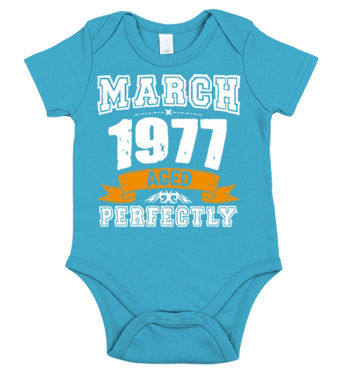 March 1977 Vintage Birthday Present Short Sleeve Baby One-Piece
