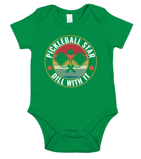 PicklebalI All Star Dill WIth it Pickleball Short Sleeve Baby One-Piece