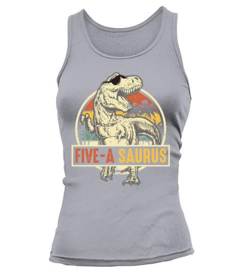 Kids 5 Year Old Dinosaur Birthday 5th Vintage Tank top Woman