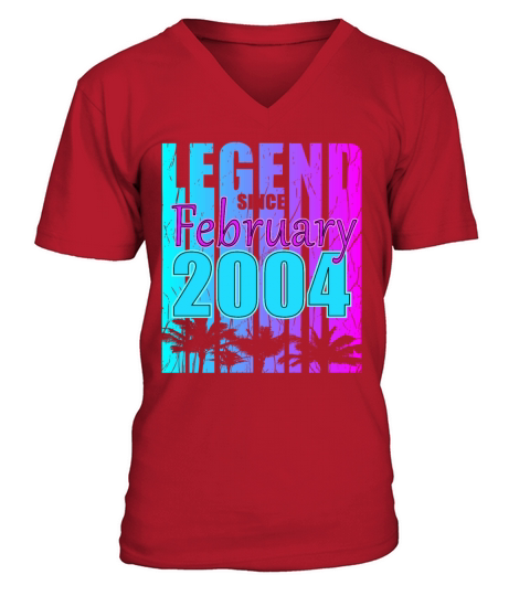 2004 born Legend February Vintage V-Neck T-shirt