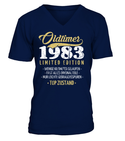 40th Birthday Vintage 1983 V-Neck T-shirt