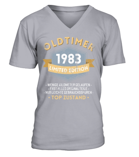 40th Birthday Vintage 1983 V-Neck T-shirt