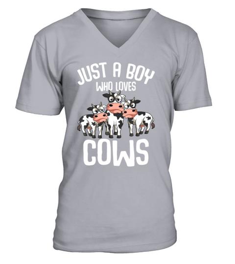 Just A Boy Who Loves Cows Farmers Cow Kids Toddler V-Neck T-shirt