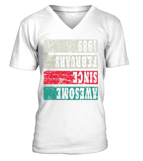 Retro Birthday Year Vintage 1989 V-Neck T-shirt