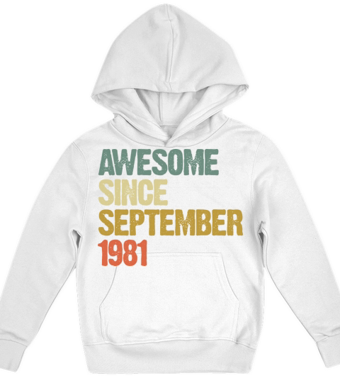 Awesome Since September 1981 Retro Vintage Gift Kids Hoodie