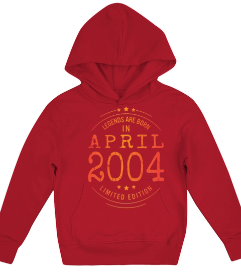 Birthday April 2004 Limited Edition Vintage Legend Kids Hoodie