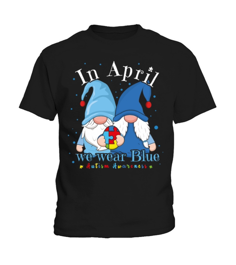 In April Wear Blue Puzzle Autism Awareness Day Kids T-Shirt