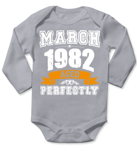 March 1982 Vintage Birthday Present Long Sleeve Baby One-Piece