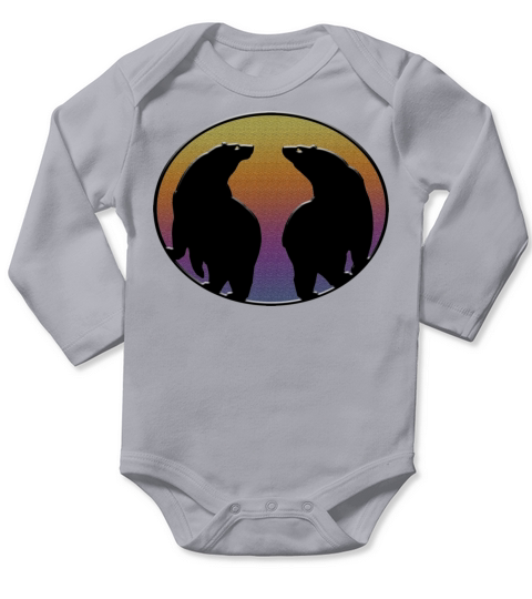 Sunset Bears Tribal Art Long Sleeve Baby One-Piece