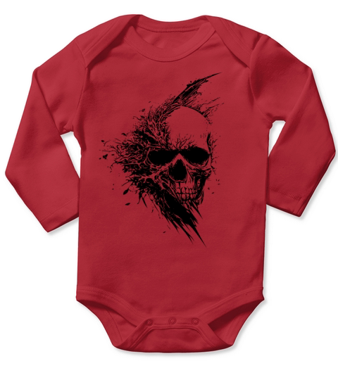 Vintage Grinning Tattoo Skull Long Sleeve Baby One-Piece