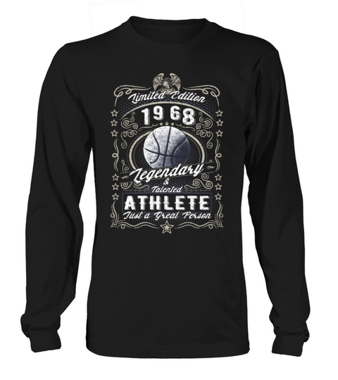 Vintage 1968 Basketball Birthday Gift Sport Hobby Long sleeved Unisex