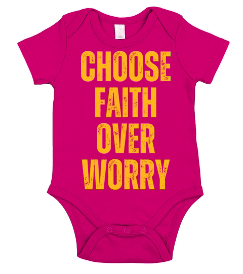 Choose Faith Over Worry - Christian Quotes Short Sleeve Baby One-Piece