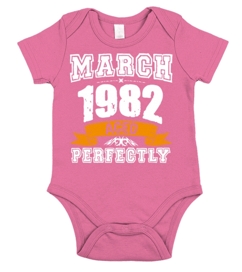 March 1982 Vintage Birthday Present Short Sleeve Baby One-Piece