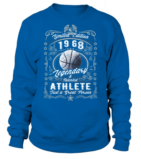 Vintage 1968 Basketball Birthday Gift Sport Hobby Sweatshirt Unisex
