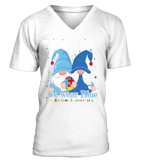 In April Wear Blue Puzzle Autism Awareness Day V-Neck T-shirt
