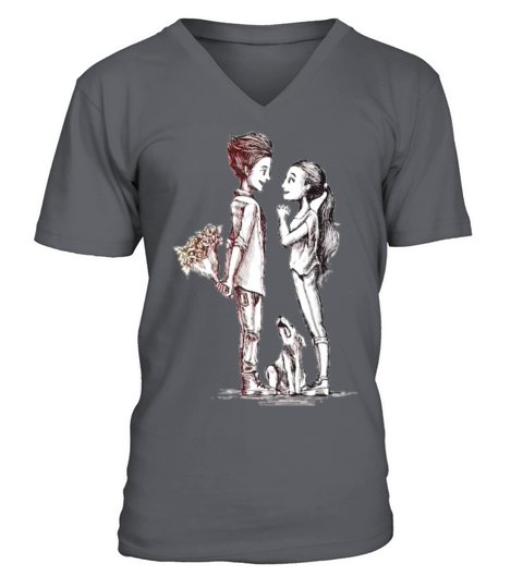 Romantic lovers for valentines day V-Neck T-shirt
