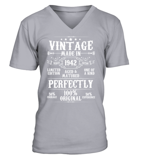 Vintage Made In 1942 Aged Matured Perfectly V-Neck T-shirt