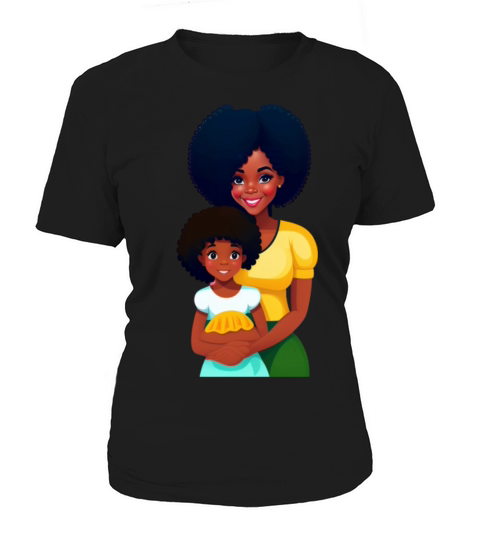 Simple cartoonish style curly headed adult black w Women's T-Shirt