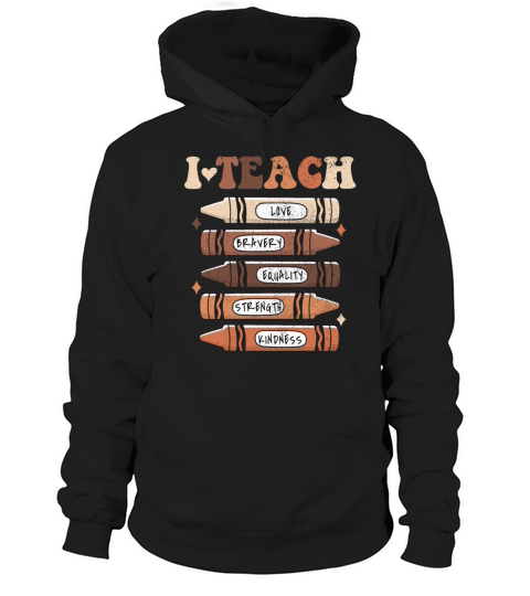 I Teach Black History Month Black Teacher Melanin Hoodie Unisex
