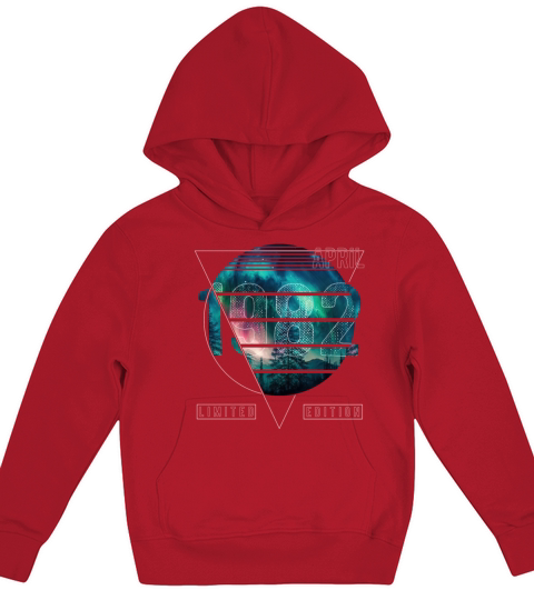 Limited Edition 1982 April Birthday Polar Lights Kids Hoodie