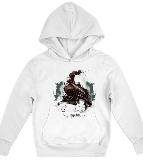 Vintage Train Steam Locomotive Kids Hoodie