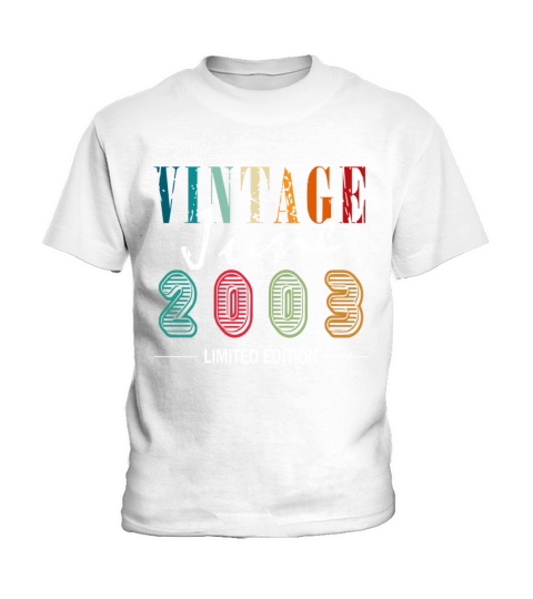 20th Birthday Vintage June 2003 Original 2003 Kids T-Shirt