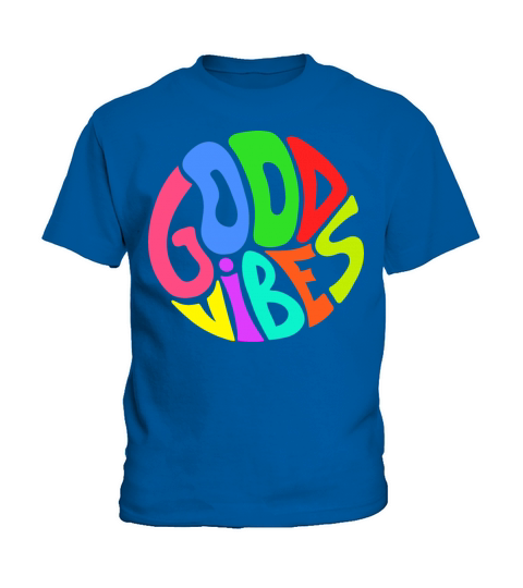 Good Vibes Only Quote in Circle Lettering Colorful Kids T-Shirt