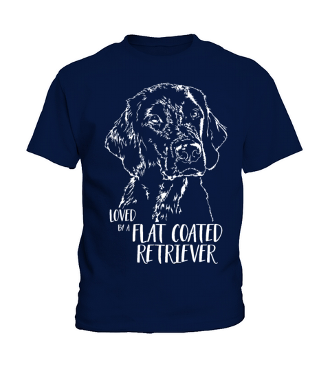 Loved by a Flat Coated Retriever dog saying dog Kids T-Shirt