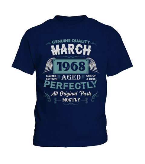 March 1968 Vintage Birthday Present Kids T-Shirt