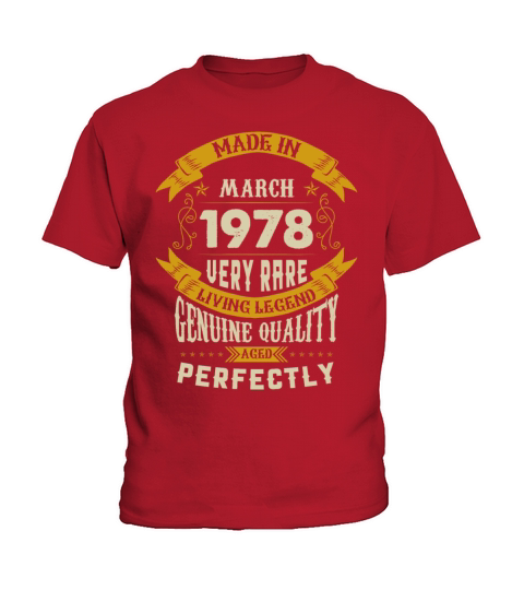 March 1978 Vintage Birthday Present Kids T-Shirt