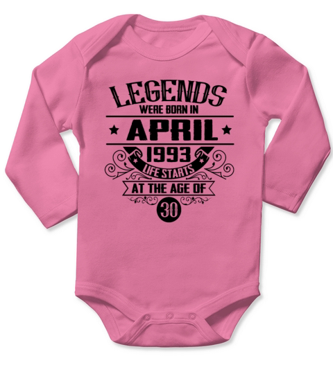 30th Birthday T-Shirt for April-born of the Year Long Sleeve Baby One-Piece
