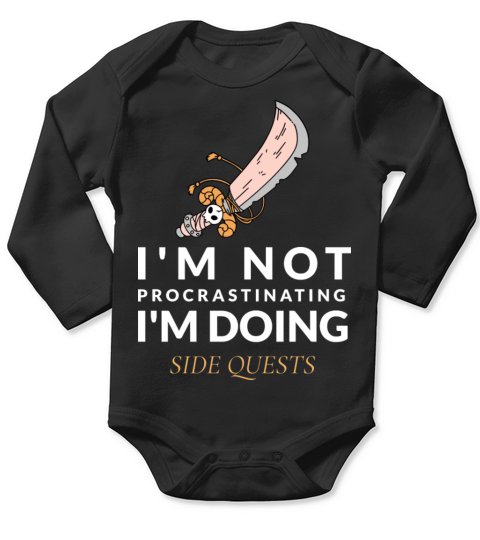 Im Not Procrastinating Im Doing Side Quests Long Sleeve Baby One-Piece