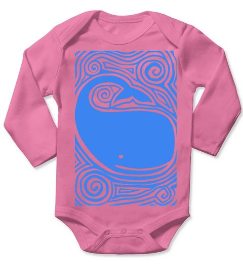 Retro Vintage Whale Long Sleeve Baby One-Piece