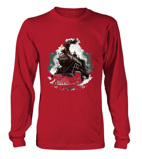 Vintage Train Steam Locomotive Long sleeved Unisex