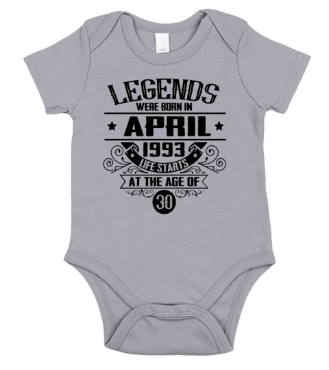 30th Birthday T-Shirt for April-born of the Year Short Sleeve Baby One-Piece